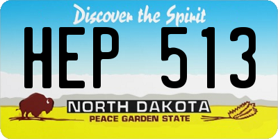 ND license plate HEP513