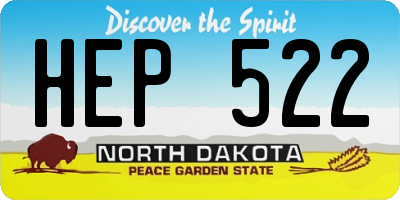 ND license plate HEP522