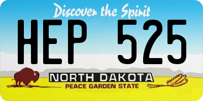 ND license plate HEP525