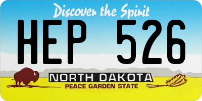 ND license plate HEP526