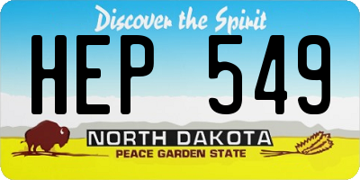 ND license plate HEP549
