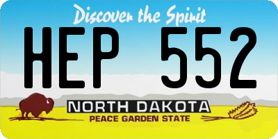 ND license plate HEP552
