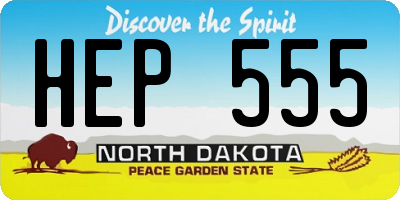 ND license plate HEP555
