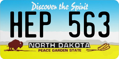 ND license plate HEP563