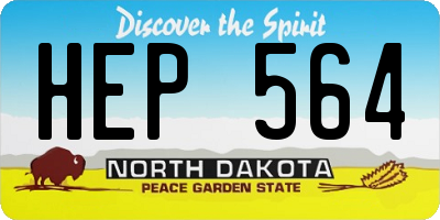 ND license plate HEP564