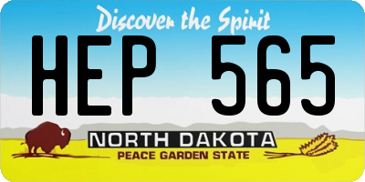 ND license plate HEP565