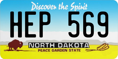 ND license plate HEP569