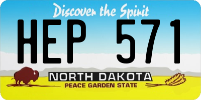 ND license plate HEP571