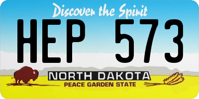 ND license plate HEP573