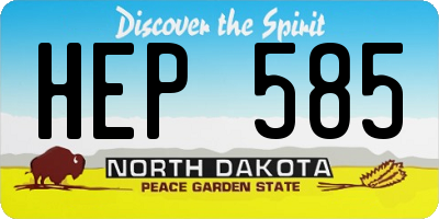 ND license plate HEP585
