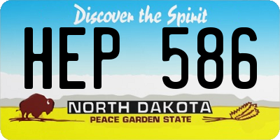 ND license plate HEP586