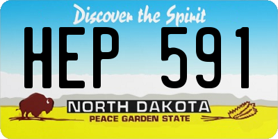 ND license plate HEP591