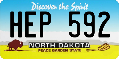 ND license plate HEP592