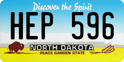 ND license plate HEP596
