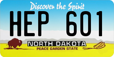 ND license plate HEP601
