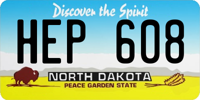 ND license plate HEP608
