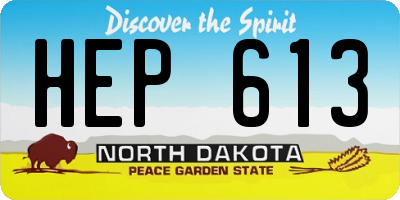 ND license plate HEP613
