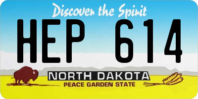 ND license plate HEP614