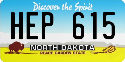 ND license plate HEP615