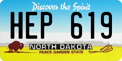 ND license plate HEP619