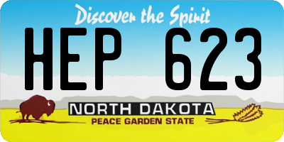 ND license plate HEP623