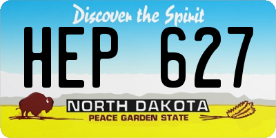 ND license plate HEP627