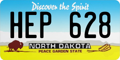 ND license plate HEP628