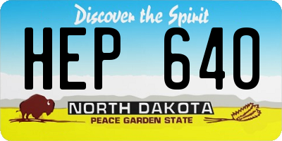 ND license plate HEP640