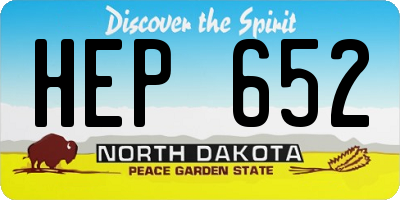 ND license plate HEP652