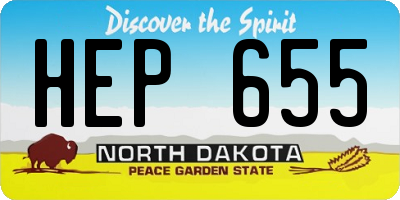 ND license plate HEP655