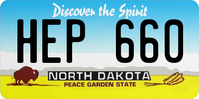 ND license plate HEP660