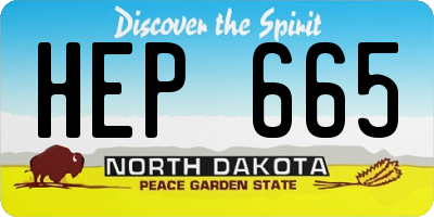 ND license plate HEP665