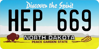 ND license plate HEP669