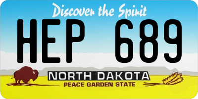 ND license plate HEP689