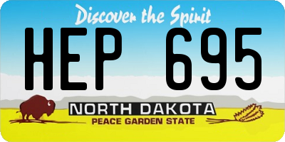 ND license plate HEP695
