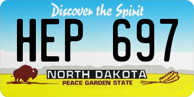 ND license plate HEP697