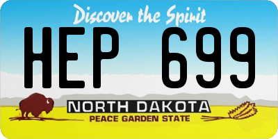 ND license plate HEP699