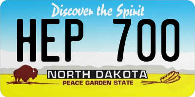 ND license plate HEP700