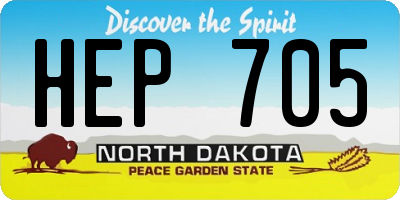 ND license plate HEP705