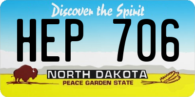 ND license plate HEP706