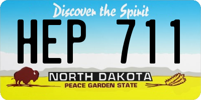 ND license plate HEP711