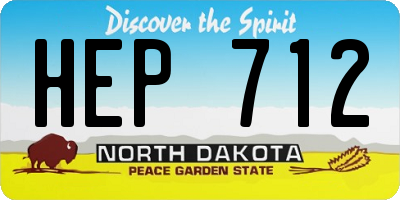 ND license plate HEP712