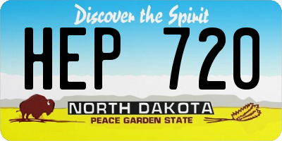 ND license plate HEP720