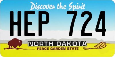 ND license plate HEP724