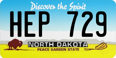 ND license plate HEP729