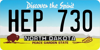 ND license plate HEP730
