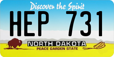 ND license plate HEP731