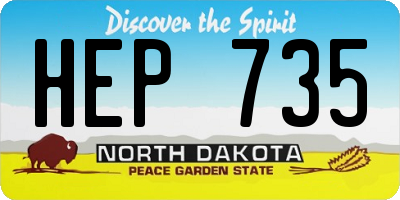 ND license plate HEP735