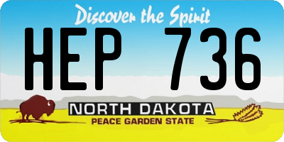 ND license plate HEP736