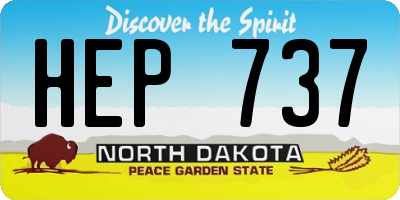 ND license plate HEP737